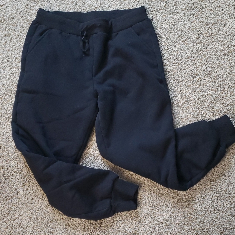 Women's Sherpa Lined Black Jogger Pants